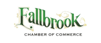 Logo for the Fallbrook Chamber of Commerce featuring the word "Fallbrook" in elegant green script with decorative flourishes, above the words "Chamber of Commerce" in uppercase black letters. Logo for the Fallbrook Chamber of Commerce featuring the word "Fallbrook" in elegant green script with decorative flourishes, above the words "Chamber of Commerce" in uppercase black letters.