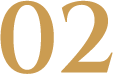Large golden number "02" on a light gray background.
