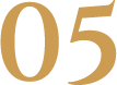 Large, gold-colored number "05" on a light gray background.