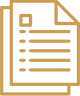 Simple icon of two overlapping documents or sheets of paper, depicted with gold outlines. The front sheet has horizontal lines and a small square representing text and an image.